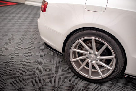 Maxton Central Rear Splitter (With Vertical Bars) Audi A5 Coupe 8T Facelift - Gloss Black