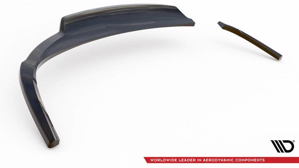 Maxton Central Rear Splitter (With Vertical Bars) Audi A5 Coupe 8T Facelift - Gloss Black