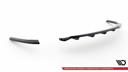 Maxton Central Rear Splitter (With Vertical Bars) Audi A5 Coupe 8T Facelift - Gloss Black