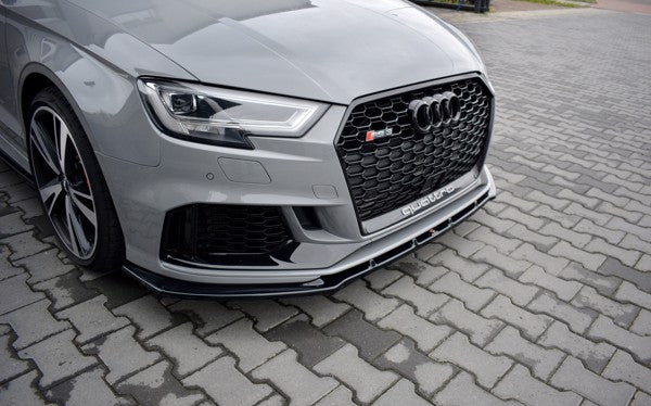 Maxton Front Splitter V.1 Audi RS3 8V Fl Sedan - Gloss Black