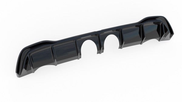 Maxton Rear Valance (R32 Look) With Exhaust VW Golf 8 - Gloss Black