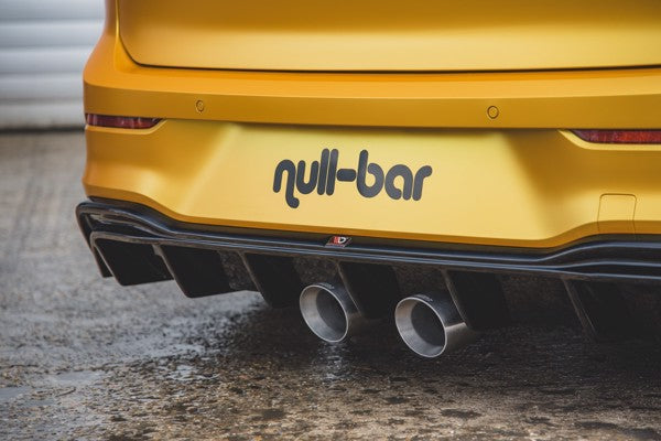 Maxton Rear Valance (R32 Look) With Exhaust VW Golf 8 - Gloss Black