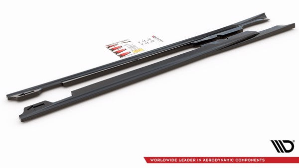 Maxton Side Skirts Diffusers V.1 Porsche Panamera Turbo 970 Facelift - Gloss Black