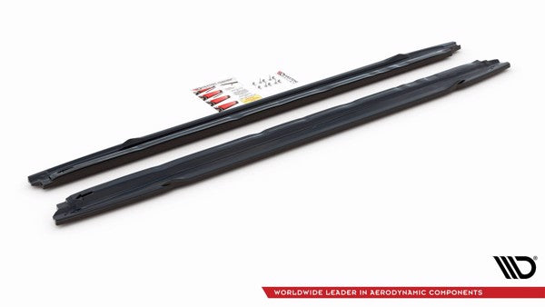 Maxton Side Skirts Diffusers Audi S3 / A3 S-Line 8Y - Gloss Black
