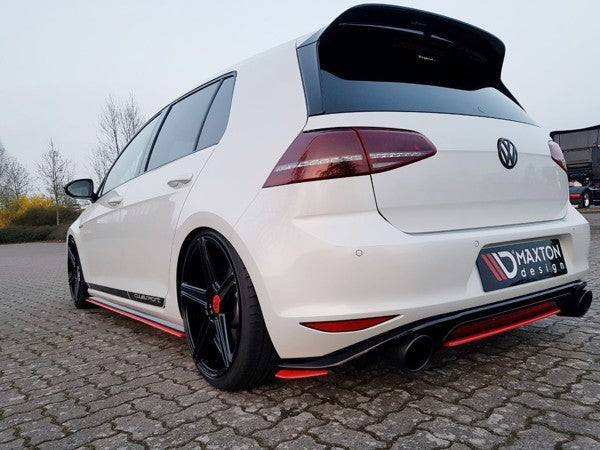 Maxton Central Rear Splitter VW Golf Mk7 Gti Clubsport - Gloss Black