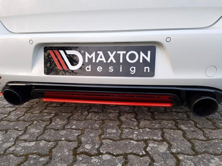 Maxton Central Rear Splitter VW Golf Mk7 Gti Clubsport - Gloss Black