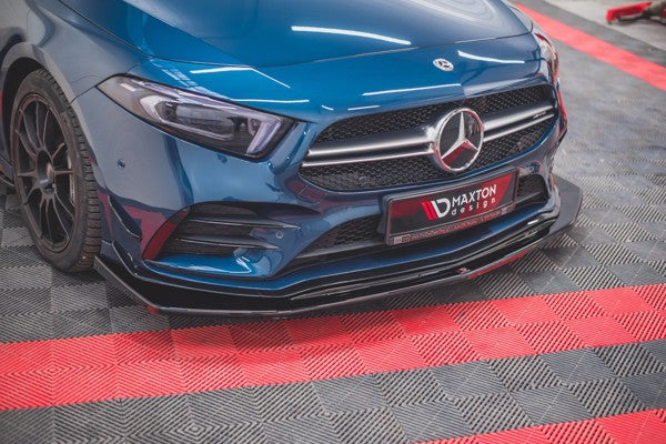 Maxton Front Splitter V.3 Mercedes A35 Amg / Amg-Line W177  - Gloss Black