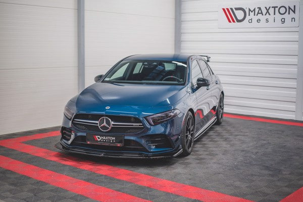 Maxton Front Splitter V.3 Mercedes A35 Amg / Amg-Line W177  - Gloss Black