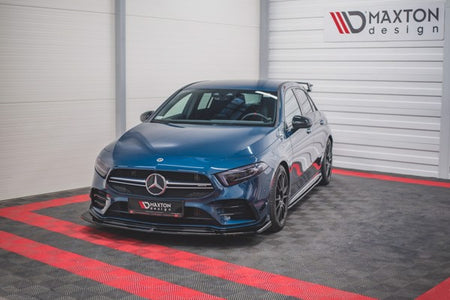 Maxton Front Splitter V.3 Mercedes A35 Amg / Amg-Line W177  - Gloss Black