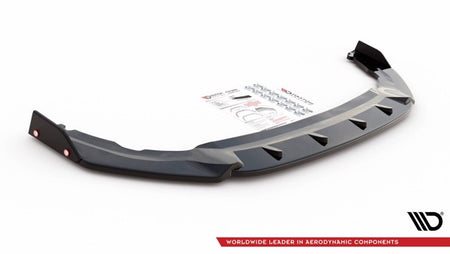Maxton Front Splitter + Flaps V.1 Volkswagen Golf 8 Gti Clubsport - Gloss Black