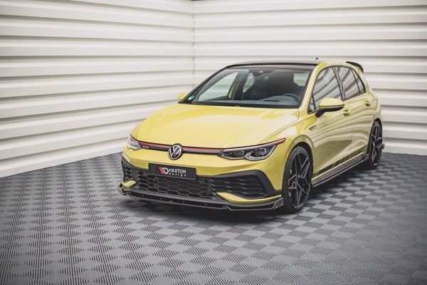Maxton Front Splitter + Flaps V.1 Volkswagen Golf 8 Gti Clubsport - Gloss Black
