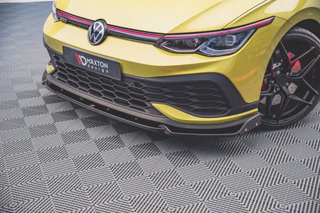 Maxton Front Splitter + Flaps V.1 Volkswagen Golf 8 Gti Clubsport - Gloss Black