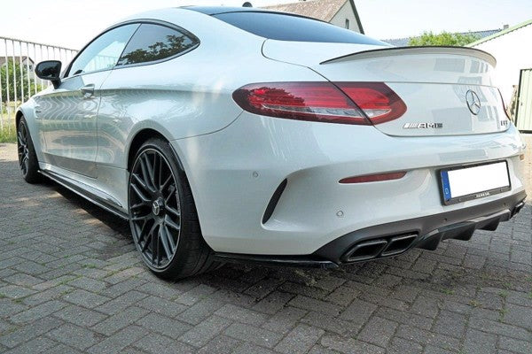 Maxton Rear Side Splitters Mercedes C-Class C205 63Amg Coupe - Gloss Black