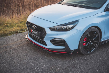Maxton Front Splitter + Flaps V.6 Hyundai I30 N Mk3 Hatchback/Fastback - Gloss Black