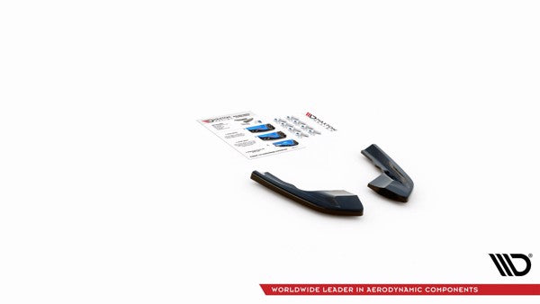 Maxton Rear Side Splitters V.1 For Volkswagen Golf R Mk8 - Gloss Black
