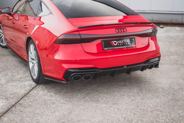 Maxton Rear Side Splitters Audi S7 C8 - Gloss Black