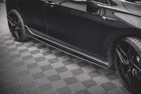 Maxton Street Pro Side Skirts Diffusers Volkswagen Golf R Mk8 - Black