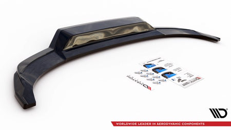 Maxton Central Rear Splitter (With Vertical Bars) Audi A3 S-Line Sportback 8Y - Gloss Black
