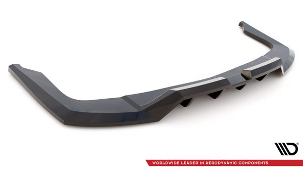 Maxton Central Rear Splitter (With Vertical Bars) Hyundai Elantra Mk7 - Gloss Black