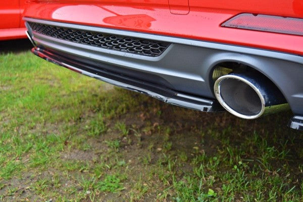 Maxton Central Rear Splitter Audi A5 F5 S-Line (Without Vertical Bars) - Gloss Black
