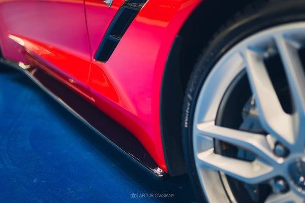 Maxton Side Skirts Diffusers Chevrolet Corvette C7 - Gloss Black