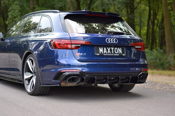 Maxton Rear Valance Audi RS4 B9 Avant - Gloss Black