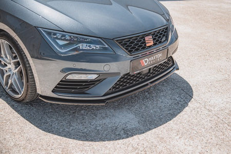 Maxton Front Splitter V.4 Seat Leon Cupra / Fr Mk3 Fl - Gloss Black