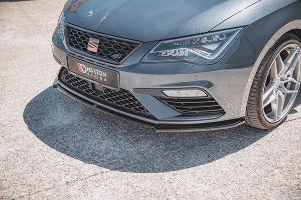 Maxton Front Splitter V.4 Seat Leon Cupra / Fr Mk3 Fl - Gloss Black