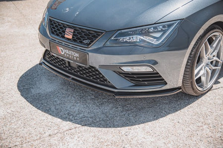 Maxton Front Splitter V.4 Seat Leon Cupra / Fr Mk3 Fl - Gloss Black