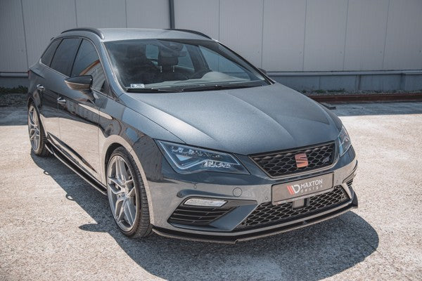 Maxton Front Splitter V.4 Seat Leon Cupra / Fr Mk3 Fl - Gloss Black