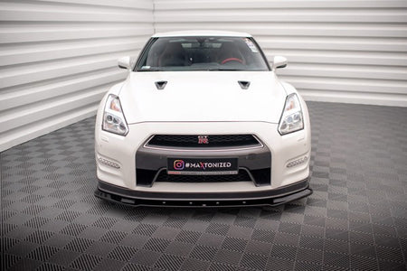 Maxton Front Splitter Nissan Gtr R35 Facelift - Gloss Black