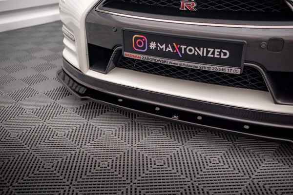 Maxton Front Splitter Nissan Gtr R35 Facelift - Gloss Black