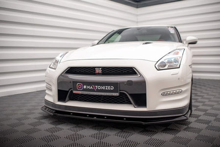 Maxton Front Splitter Nissan Gtr R35 Facelift - Gloss Black