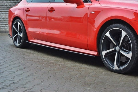 Maxton Side Skirts Diffusers Audi S7 / A7 S-Line C7 Fl - Gloss Black