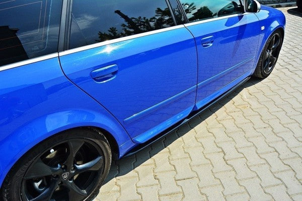 Maxton Side Skirts Diffusers Audi S4 / A4 / A4 S-Line B6 / B7  - Gloss Black