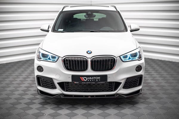 Maxton Front Splitter V.2 BMW X1 M-Pack F48 - Gloss Black