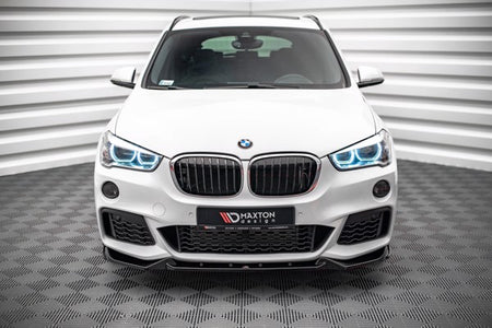 Maxton Front Splitter V.2 BMW X1 M-Pack F48 - Gloss Black