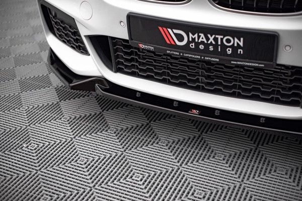 Maxton Front Splitter V.2 BMW X1 M-Pack F48 - Gloss Black