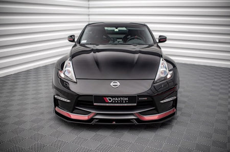 Maxton Front Splitter V.2 Nissan 370Z Nismo Facelift - Gloss Black