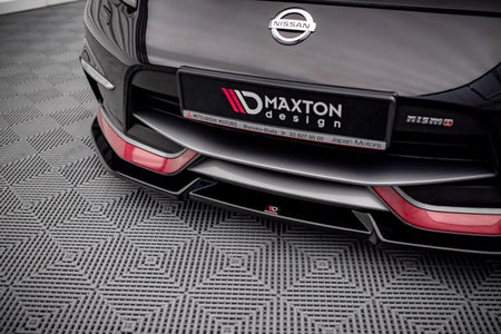 Maxton Front Splitter V.2 Nissan 370Z Nismo Facelift - Gloss Black