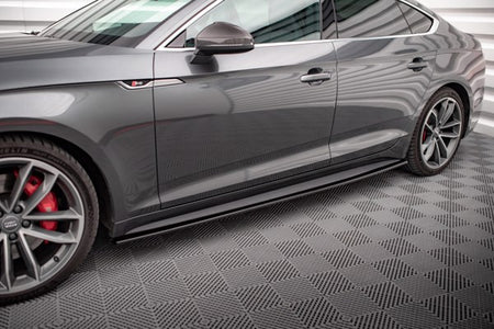 Maxton Side Skirts Diffusers Audi S5 / A5 S-Line F5 Sportback  - Gloss Black