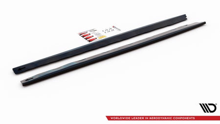 Maxton Side Skirts Diffusers Ford Mustang Mk. 6 Facelift - Gloss Black