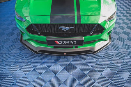 Maxton Front Splitter + Flaps V.2 Ford Mustang Gt Mk6 Facelift - Gloss Black