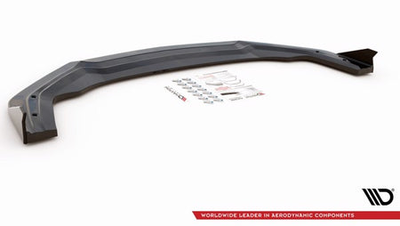 Maxton Front Splitter + Flaps V.2 Ford Mustang Gt Mk6 Facelift - Gloss Black