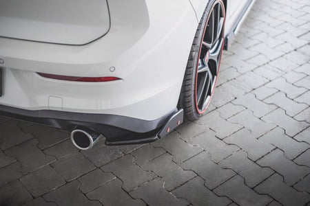 Maxton Rear Side Splitters + Flaps V.2 Volkswagen Golf 8 Gti - Gloss Black