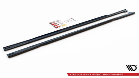 Maxton Side Skirts Diffusers Audi A7 C8 - Gloss Black