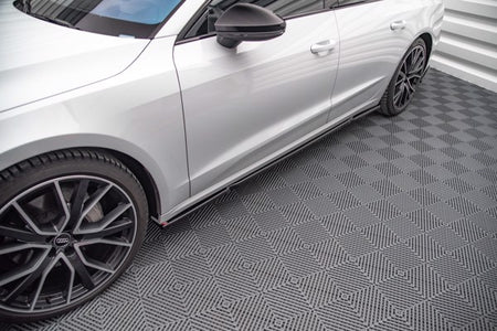 Maxton Side Skirts Diffusers Audi A7 C8 - Gloss Black