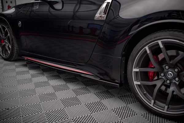 Maxton Side Skirts Diffusers V.2 Nissan 370Z Nismo Facelift - Gloss Black
