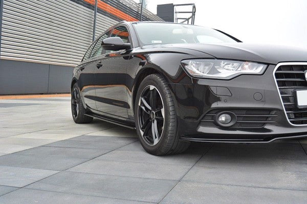 Maxton Side Skirts Diffusers Audi A6 C7 - Gloss Black