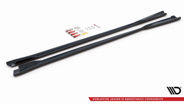 Maxton Side Skirts Diffusers Volkswagen Arteon R-Line Facelift - Gloss Black